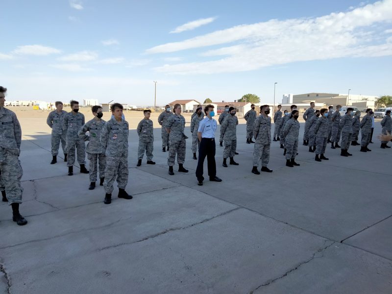 NM Wing Cadets form up for the first time in nearly 63 weeks (photo by Lt Pecorella)