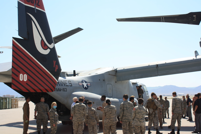 NM Wing cadets participate in a tour of the MV-22 osprey