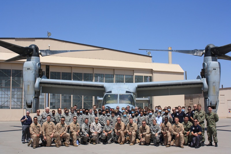 NM Wing Cadets and Senior Members enjoy a tour of the USMC MV-22 Osprey
